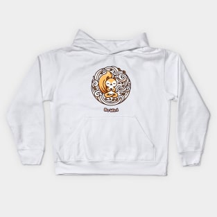 Elemental Meditating Squirrel Be Wind Kids Hoodie